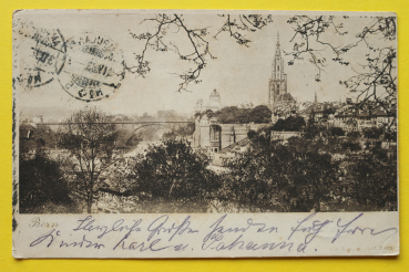 Ansichtskarte AK Bern / Ortsansicht / 1903 / Brücke – Kirche – Gebäude